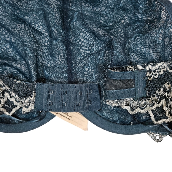 Free People Intimates Lace Halter Bralette With Underwire,  Dark Teal, Medium - Picture 9 of 16